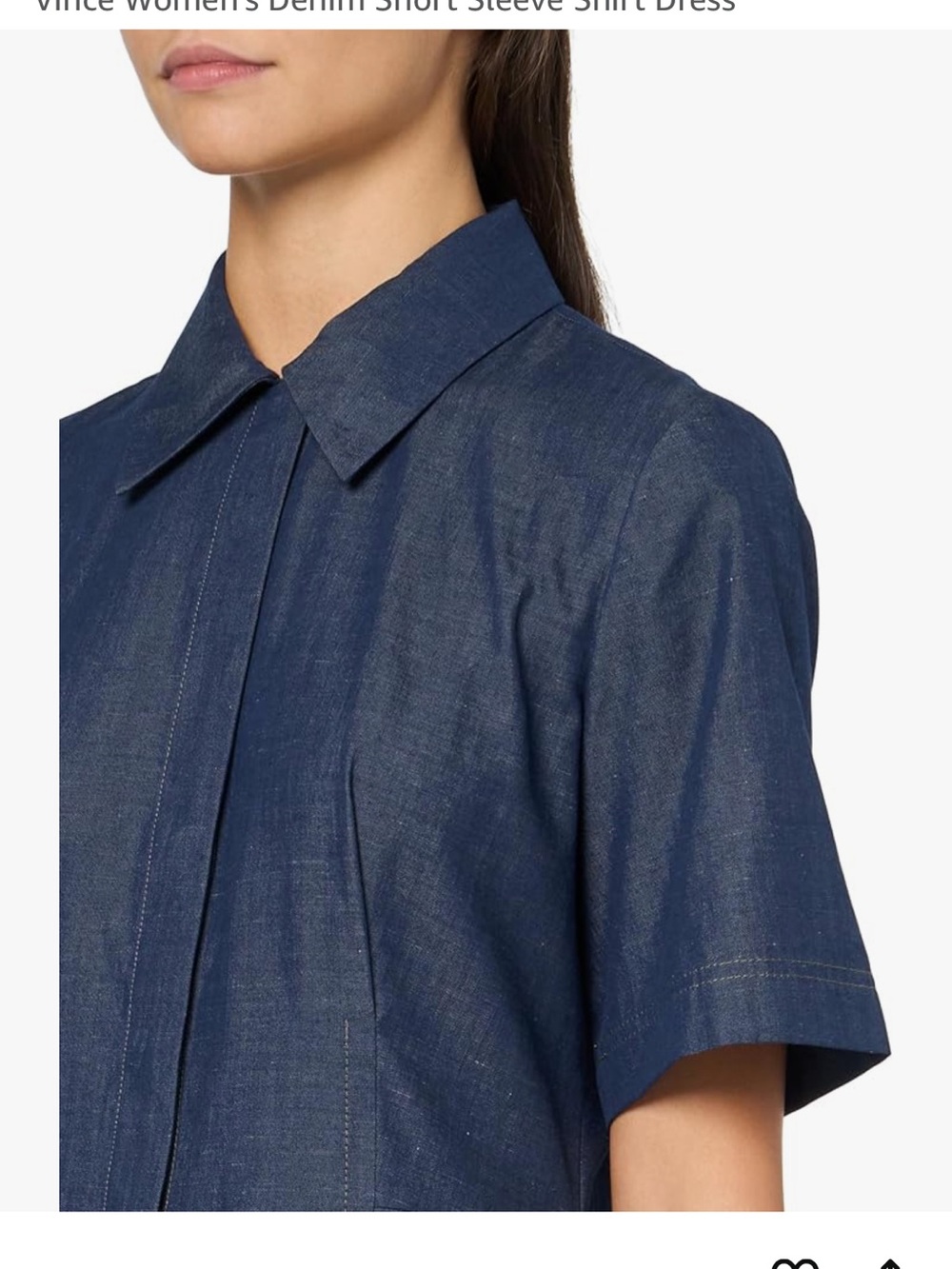 Vince Navy Short-Sleeve Midi Shirt Dress with Collar NWT - Picture 2 of 16